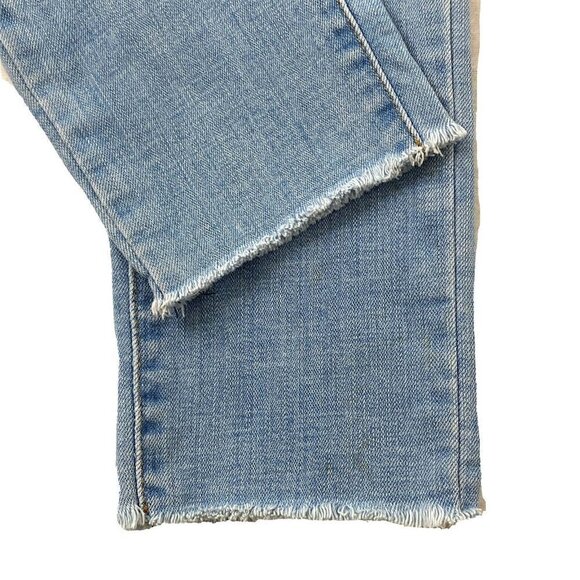 Levi's 721 Womens size 28 High Rise Skinny Stretch Denim Jeans Raw Hem Blue - Picture 8 of 14